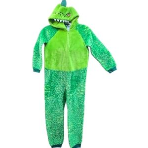 Saint Eve Dino Green Dinosaur Youth Kids One Piece Blanket Sleeper Size 7-8